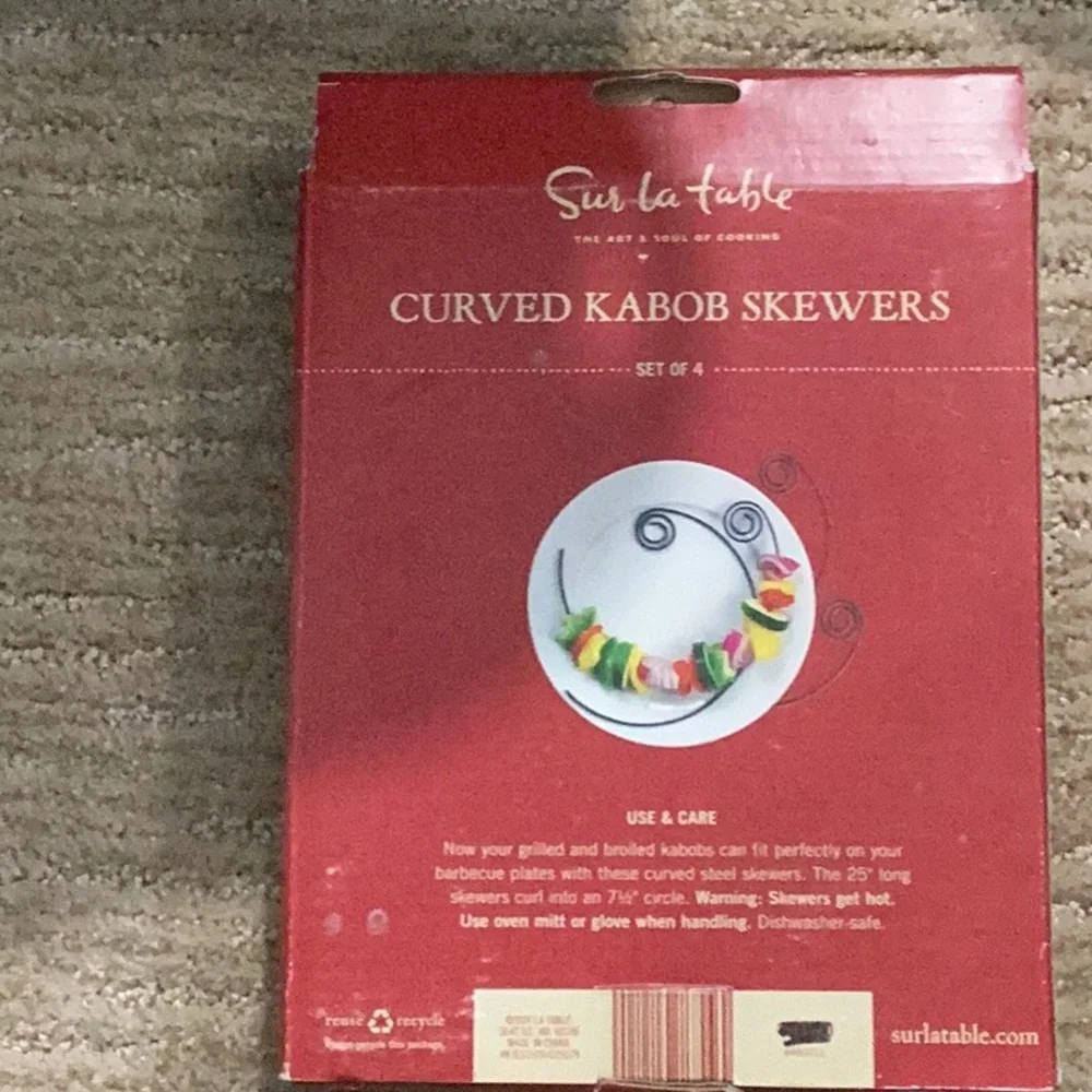 Sur La Table Curved Kabob Skewers New in Box